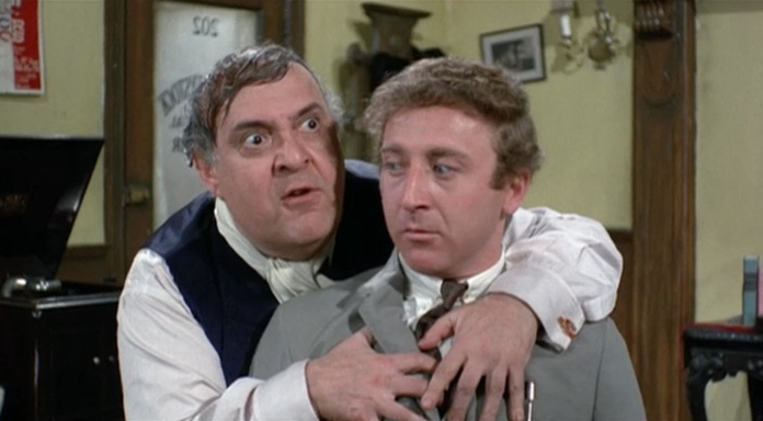 Co-stars Zero Mostel and Gene Wilder as Max Bialystock and Leo Bloom